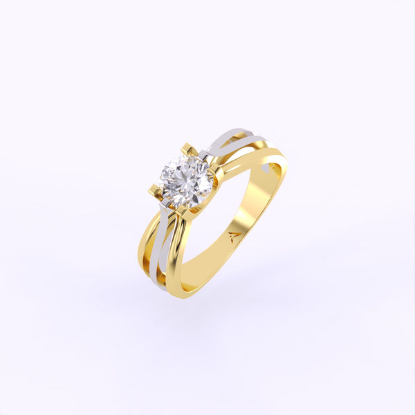 60 Cents Dual Tone Diamond Ring