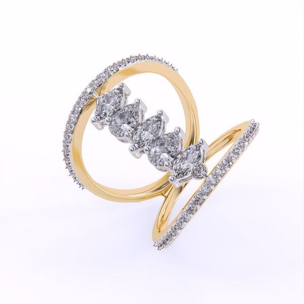 Luminious Curve Designer Diamond Ring