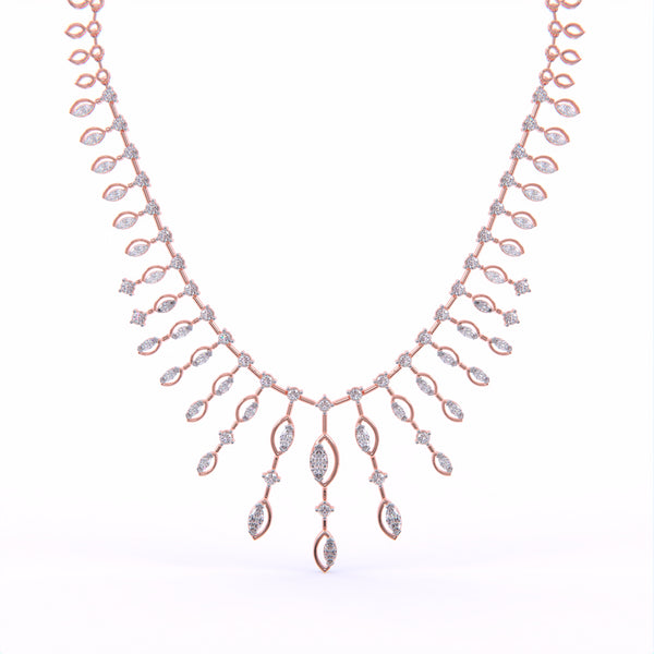 Aurelia Lustre Leaf Diamond Necklace