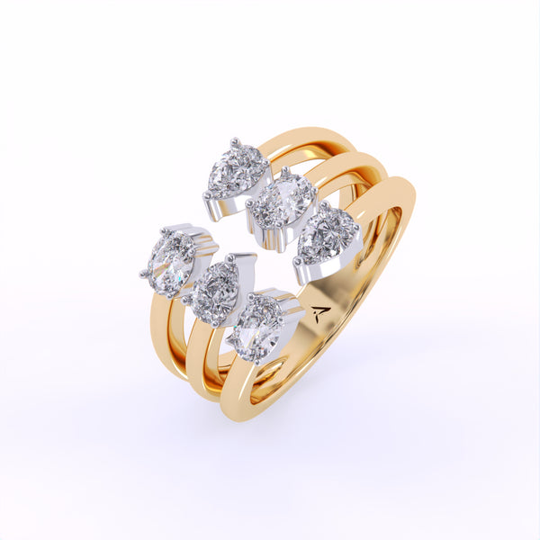 Prismatic Cluster Diamond Ring
