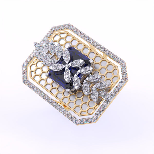 Imperial Sapphire Designer Diamond Ring