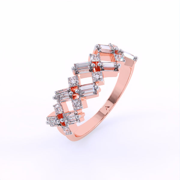 Crisscross Mosaic Diamond Ring