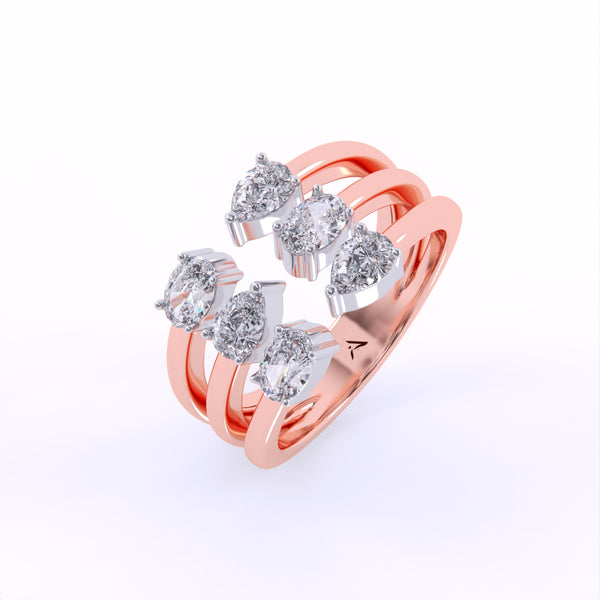 Prismatic Cluster Diamond Ring