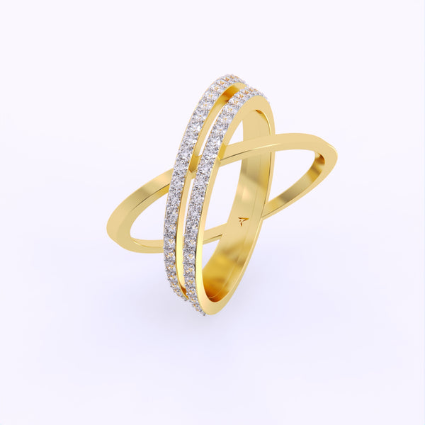 Dual Intersect Diamond Ring