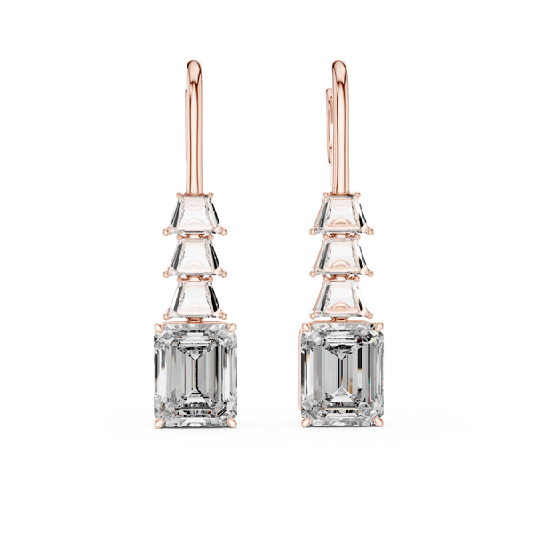 Emerald Cascade Glamour Diamond Earrings