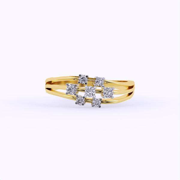 Gleaming Grid Diamond Ring