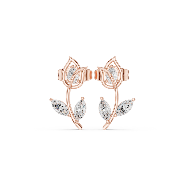 Leaf Vine Diamond Earrings