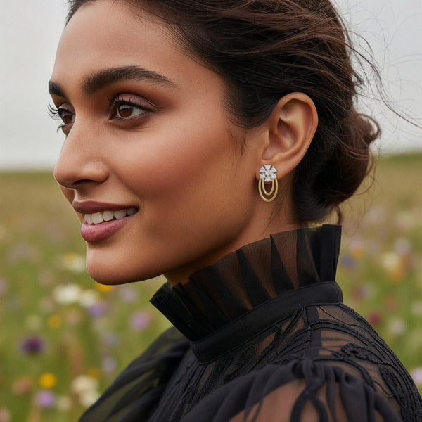 Floral Cascade Oval Studs