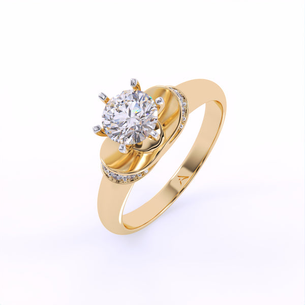 Pristine Crown Solitaire Ring