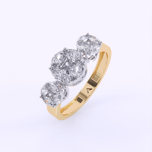 Crown Trio Diamond Ring