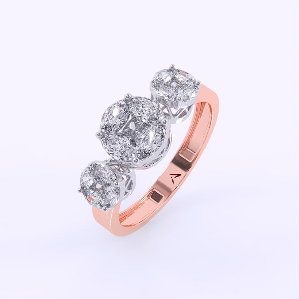 Crown Trio Diamond Ring