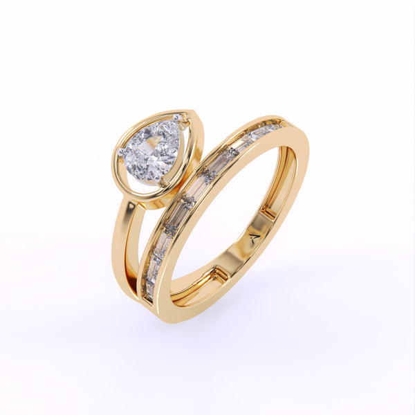 Elysian Pear Diamond Ring