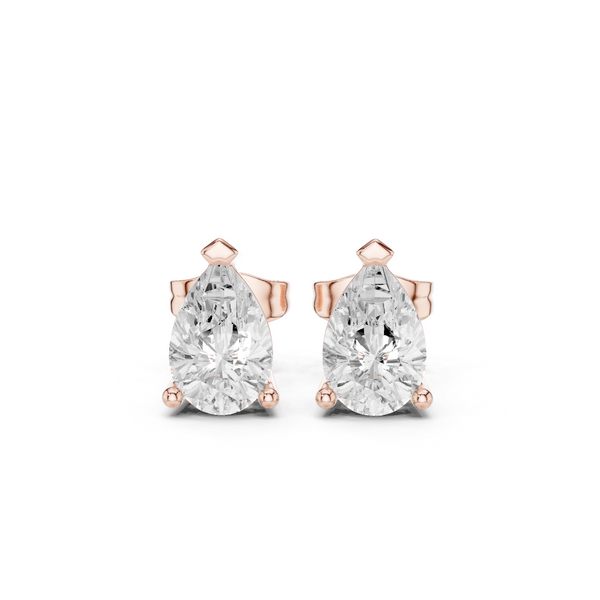 Pear Diamond solitaire Studs